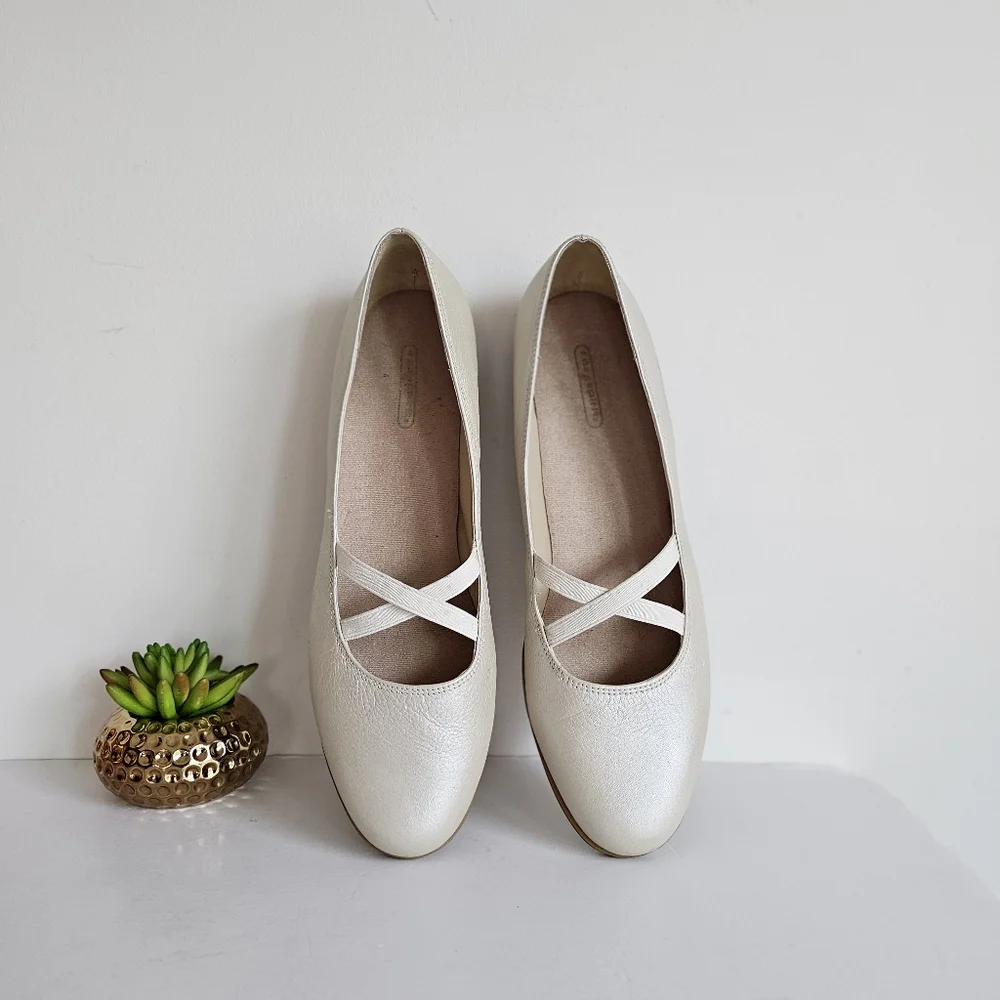 Easy Spirit Move With Me Women's Mary Jane Genuine Leather Comfort Ballet Flats